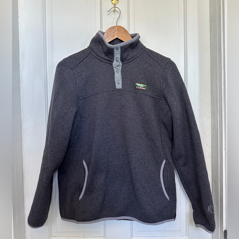 Women's L.L.Bean Sweater Fleece Pullover - gray, M